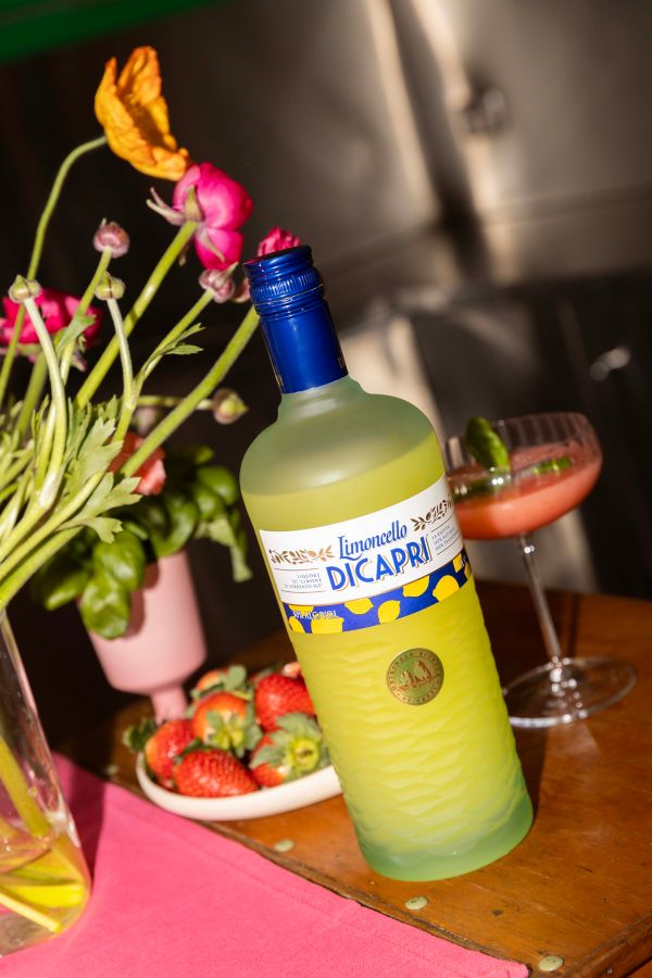 Limoncello and strawberries that go into this refreshing cocktail