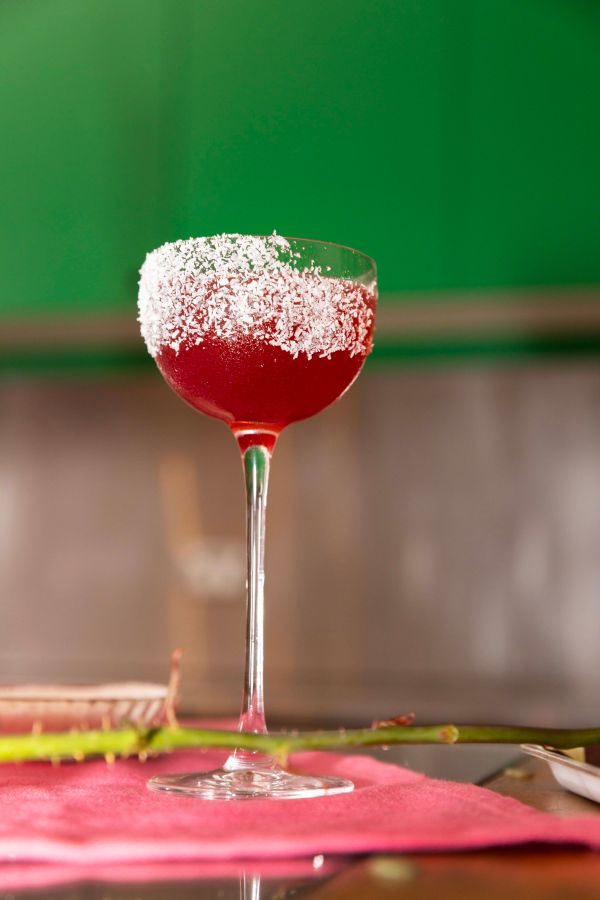 The Turkish Delight Sipper cocktail in a tall coupe glass