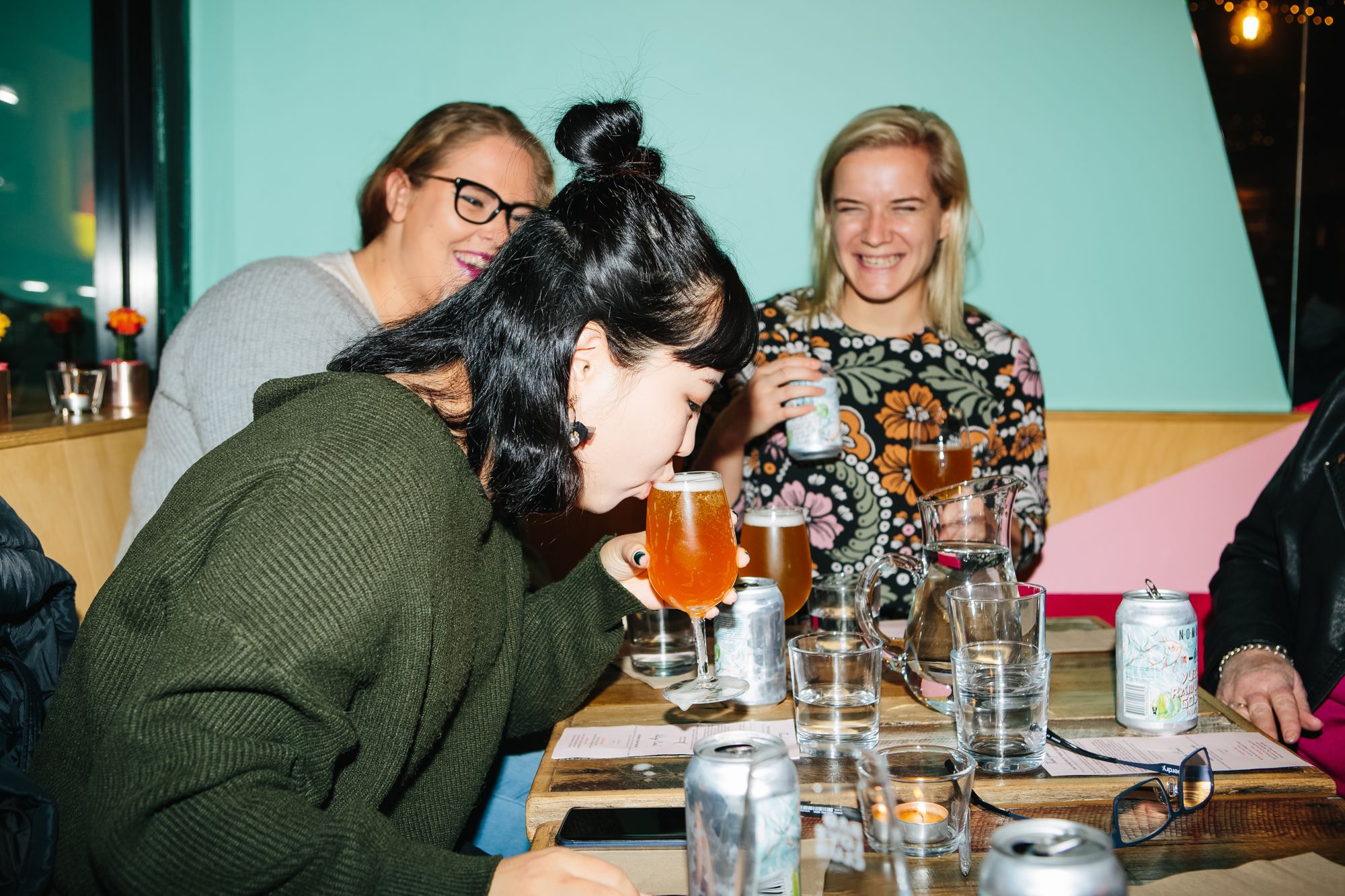 Women drinking beer at Good Beer Week