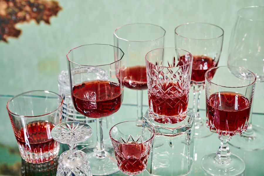 A range of glasses of grenache on a table 