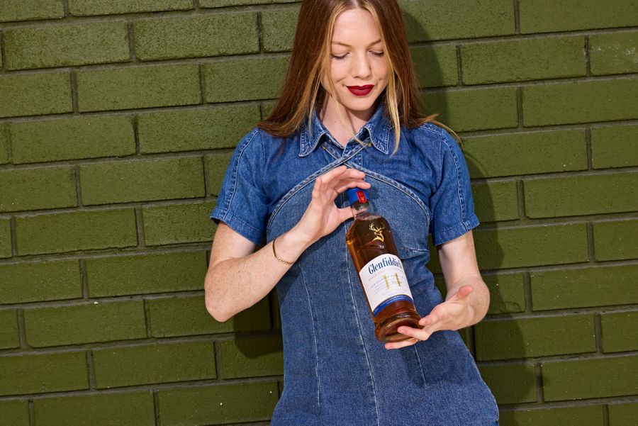 hannah with Glenfiddich bottle 