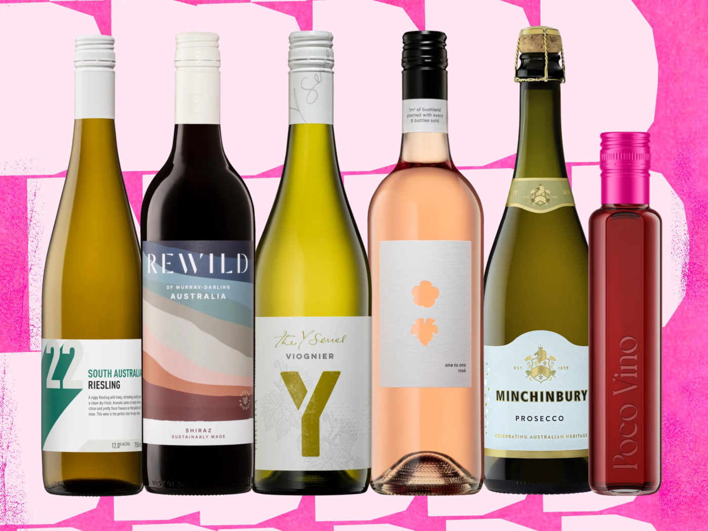 A line-up of wines that all cost $10 or less