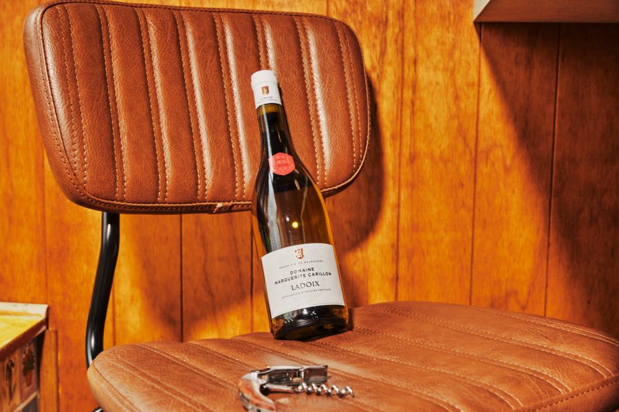 A bottle of Domaine Marguerite Carillon Ladoix