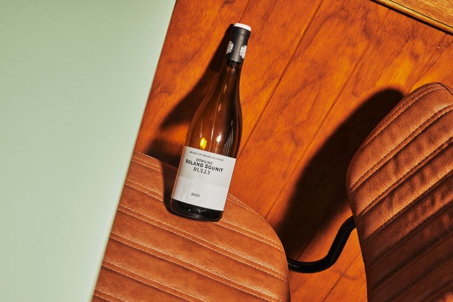 A bottle of Domaine Roland Sounit Rully