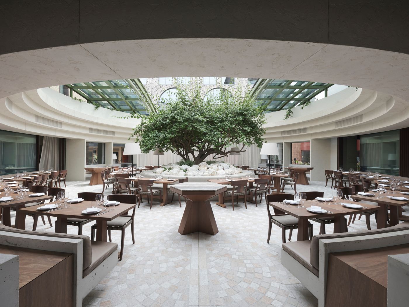 The striking indoor-outdoor setting at Olympus in Sydney