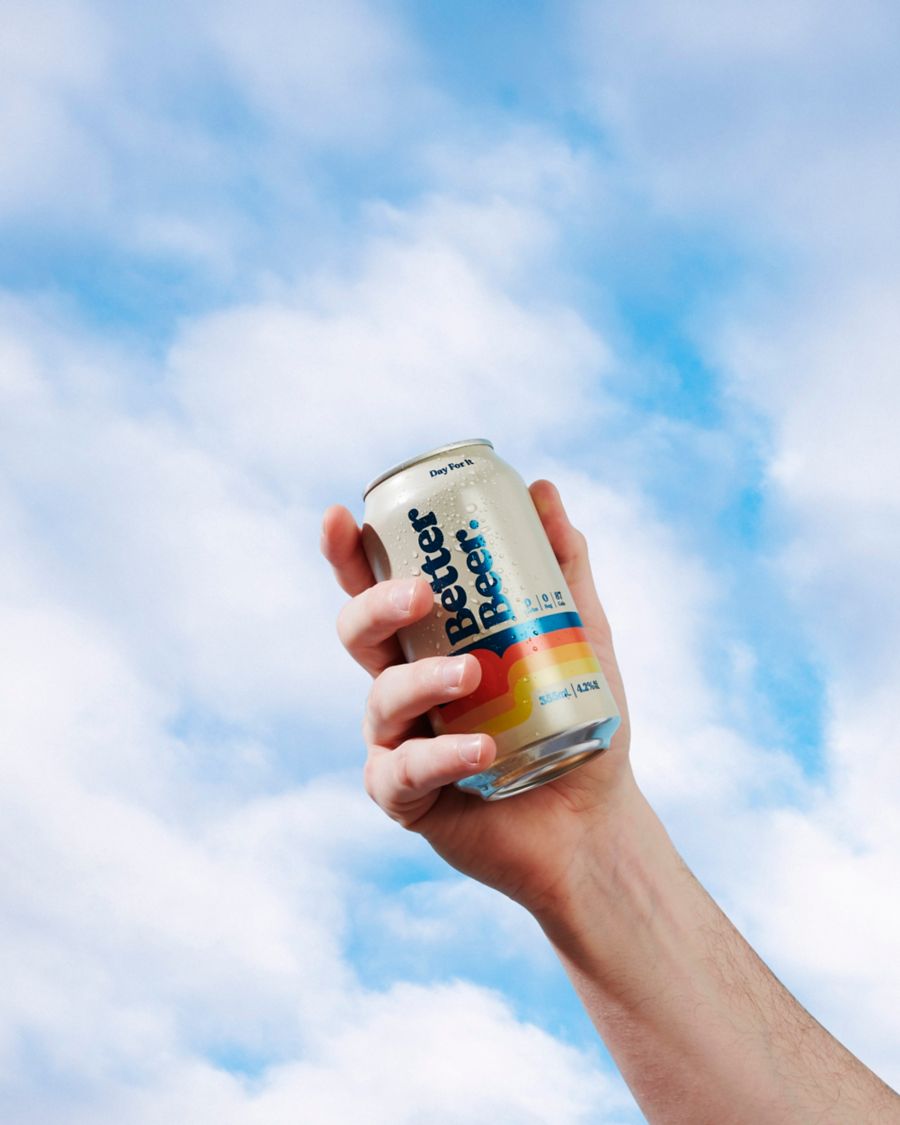 Holding a can of Better Beer from the guys behind The Inspired Unemployed