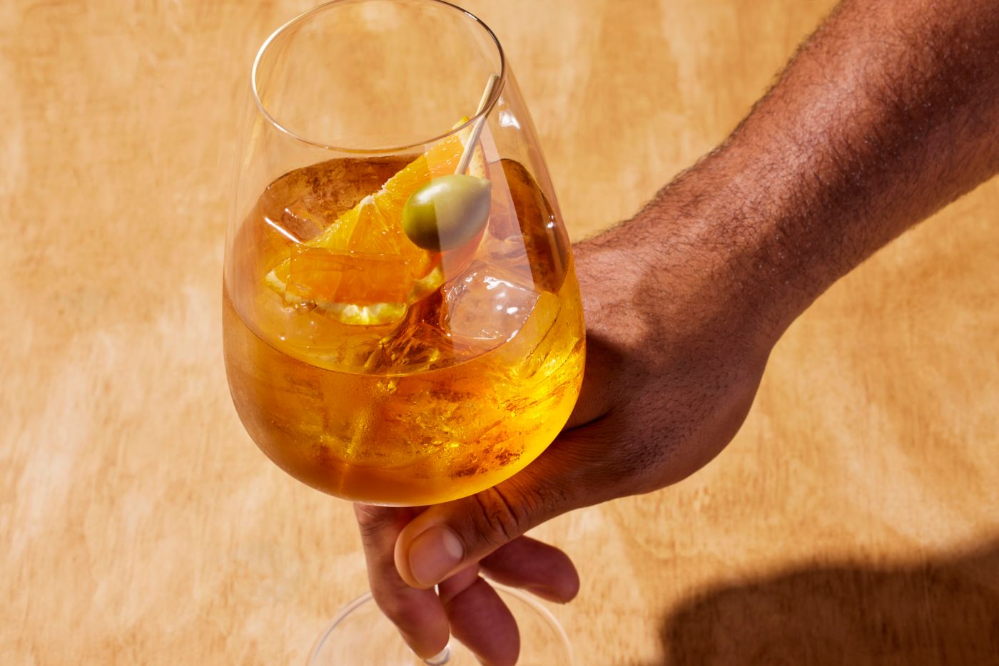 Holding a Vermouth Spritz