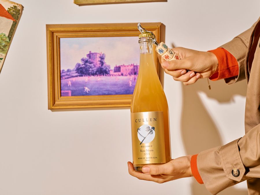Opening a bottle of the Cullen Rose Moon orange wine