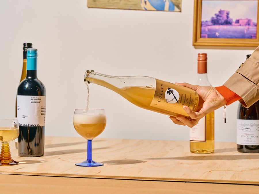 Pouring a glass of biodynamic wine