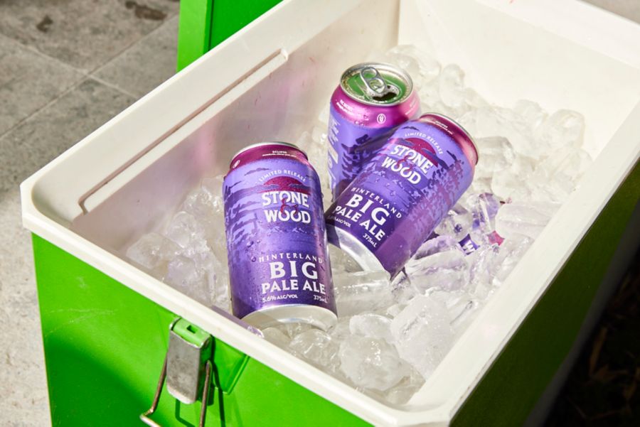 Stone & Wood Hinterland Big Pale with ice in an esky