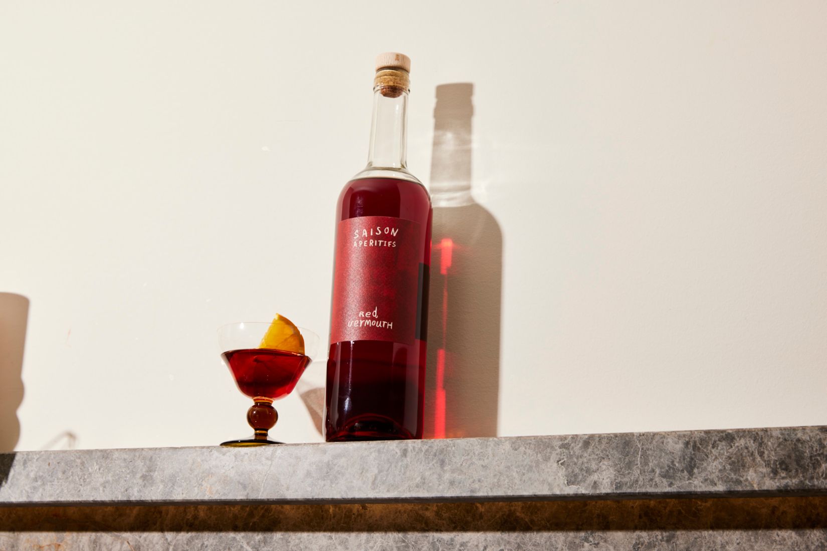 A bottle of Melbourne-made Saison Aperitifs Red Vermouth