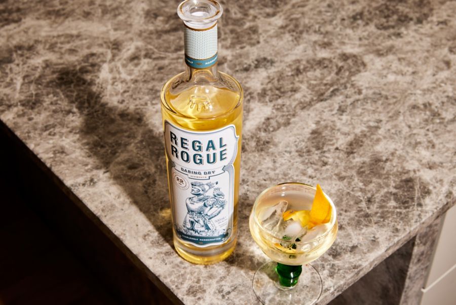 The Regal Rogue Daring Dry Australian Vermouth is best with a salty or savoury garnish