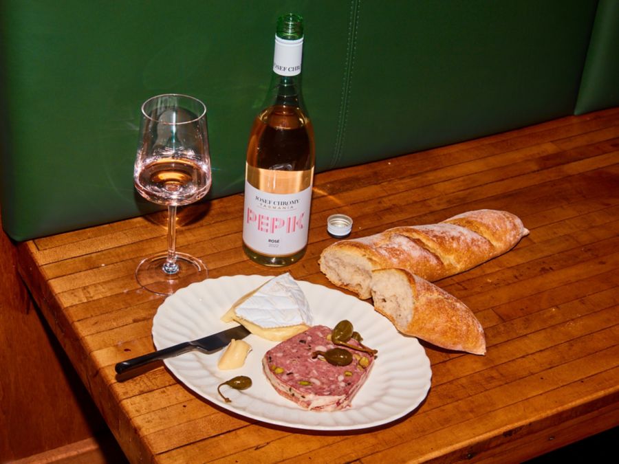 Josef Chromy Pepik Rosé wine with French fare