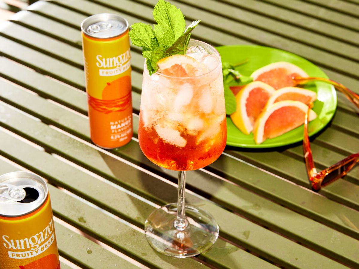 The Dusty Springfield cocktail, made with fruity beer