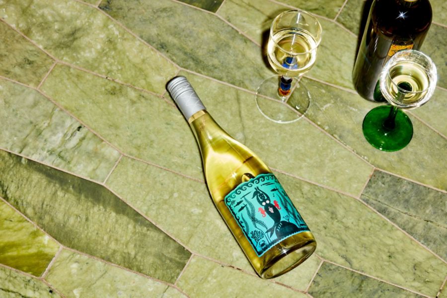 S.C Pannell Fi Fi Fiano bottle and glasses