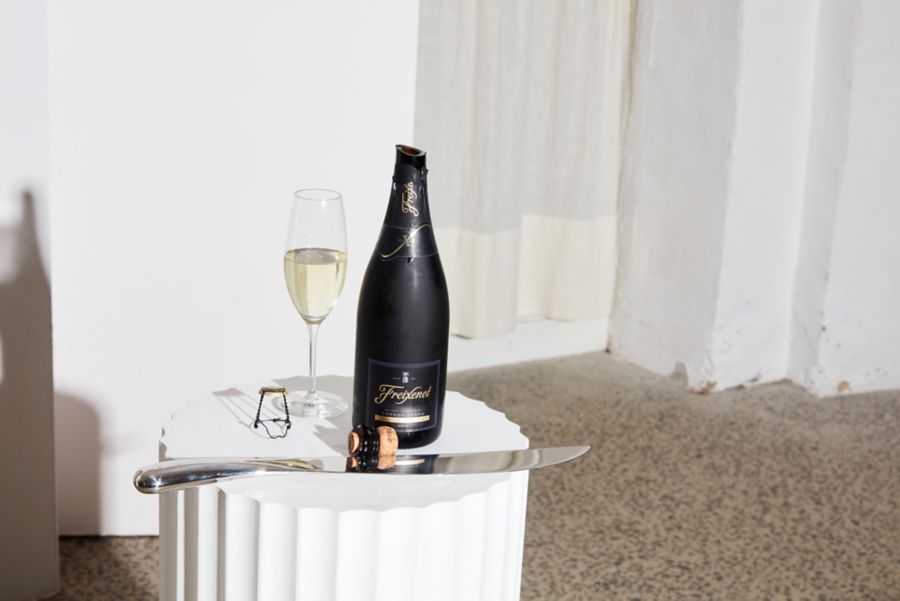 A tasty bottle of Freixenet Cordon Negro Brut Cava