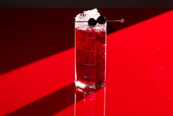 Cherry Christmas Spritz cocktail recipe