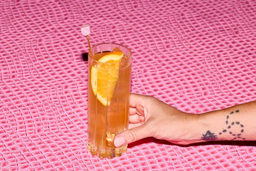 The Second Serve combines sherry, amaro, fresh lime and soda