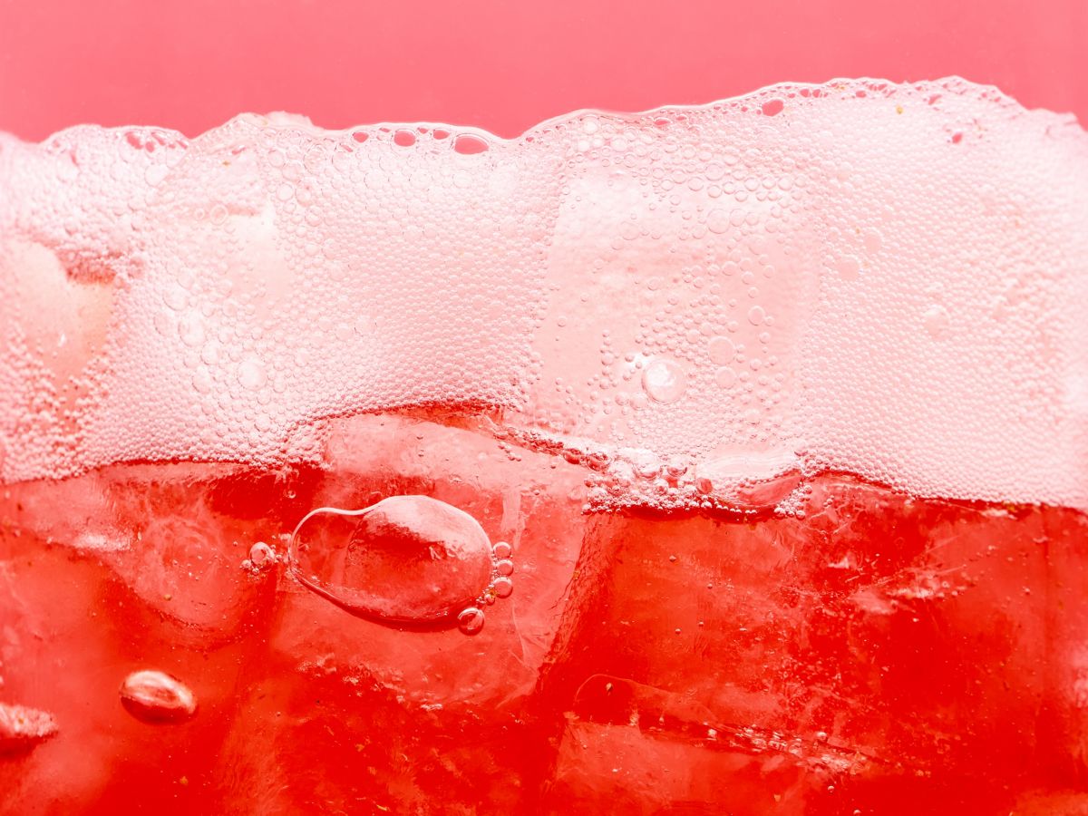 A close-up of the Strawberry Champagne Punch, which is ideal for a group