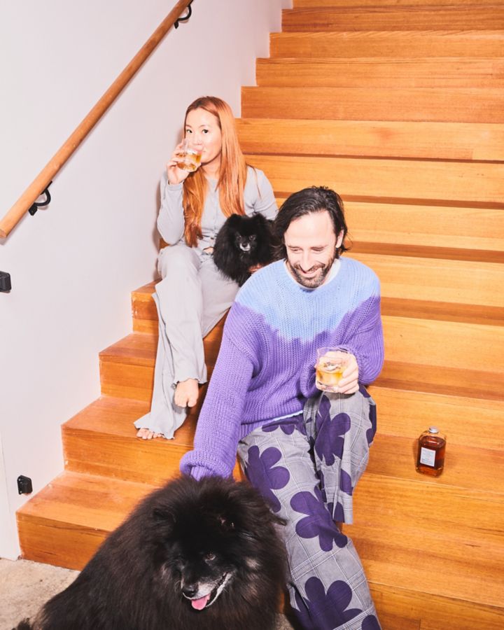 Christine and Chris having a glass of whisky