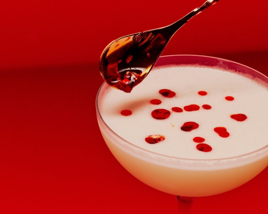 Chilli oil on top of the Lao Gan Martini completes this cocktail