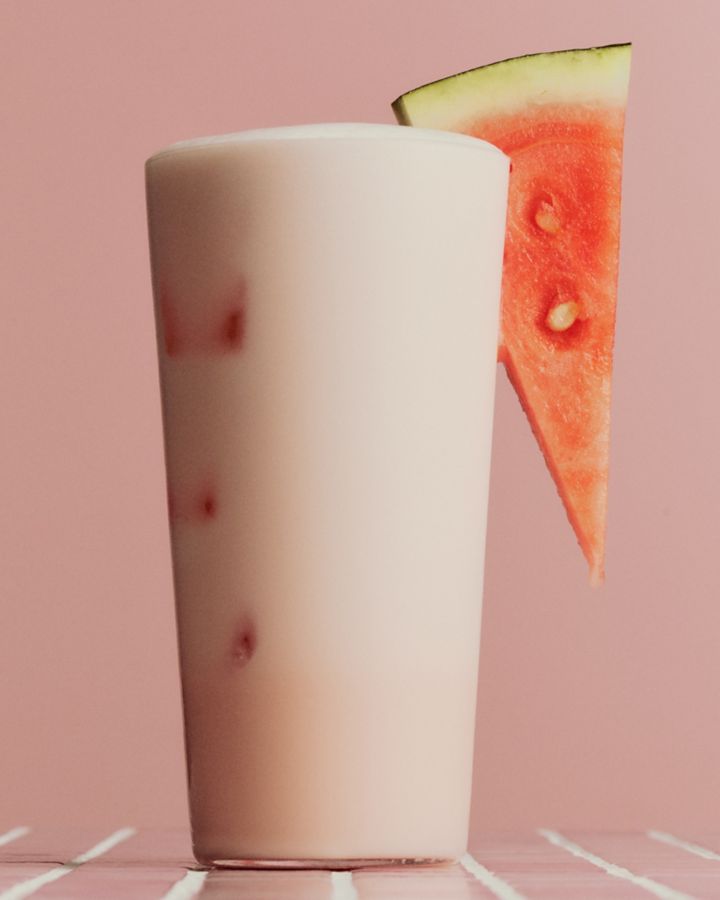 The Watermelon Batida cocktail is made with the Brazilian spirit cachaca 