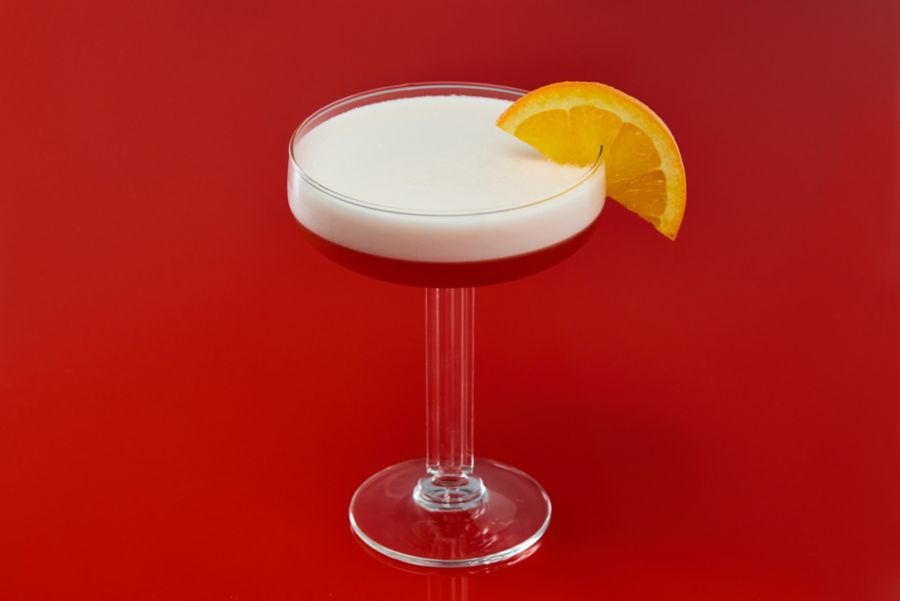 The Negroni Sour puts a sweet and frothy twist on the classic Negroni