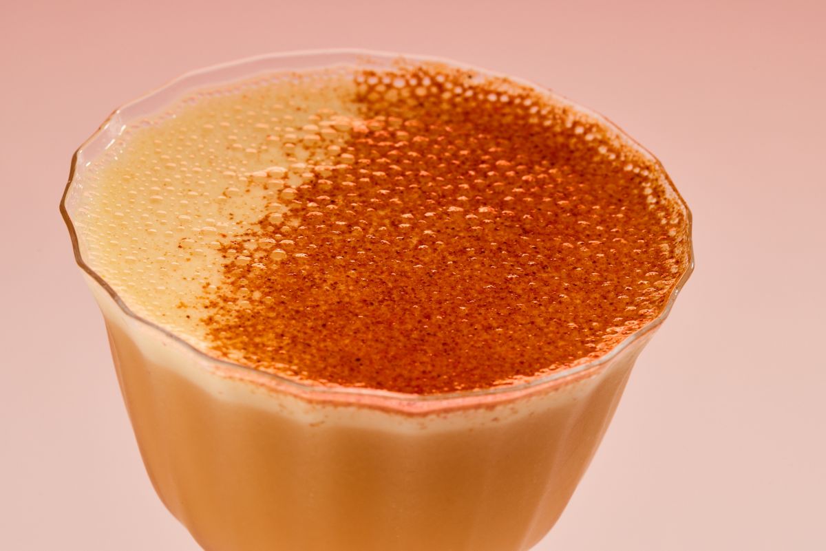 The Tropical Non-Alc Sgroppino served in a coupe glass