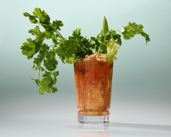  A Thai-inspired Bloody Mary with peanut butter and a kick of salty heat? Bring on brunch. 
