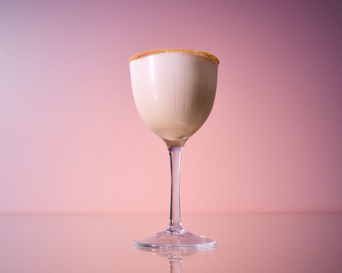 The PB&J Martini cocktail has a cinnamon sugar rim 