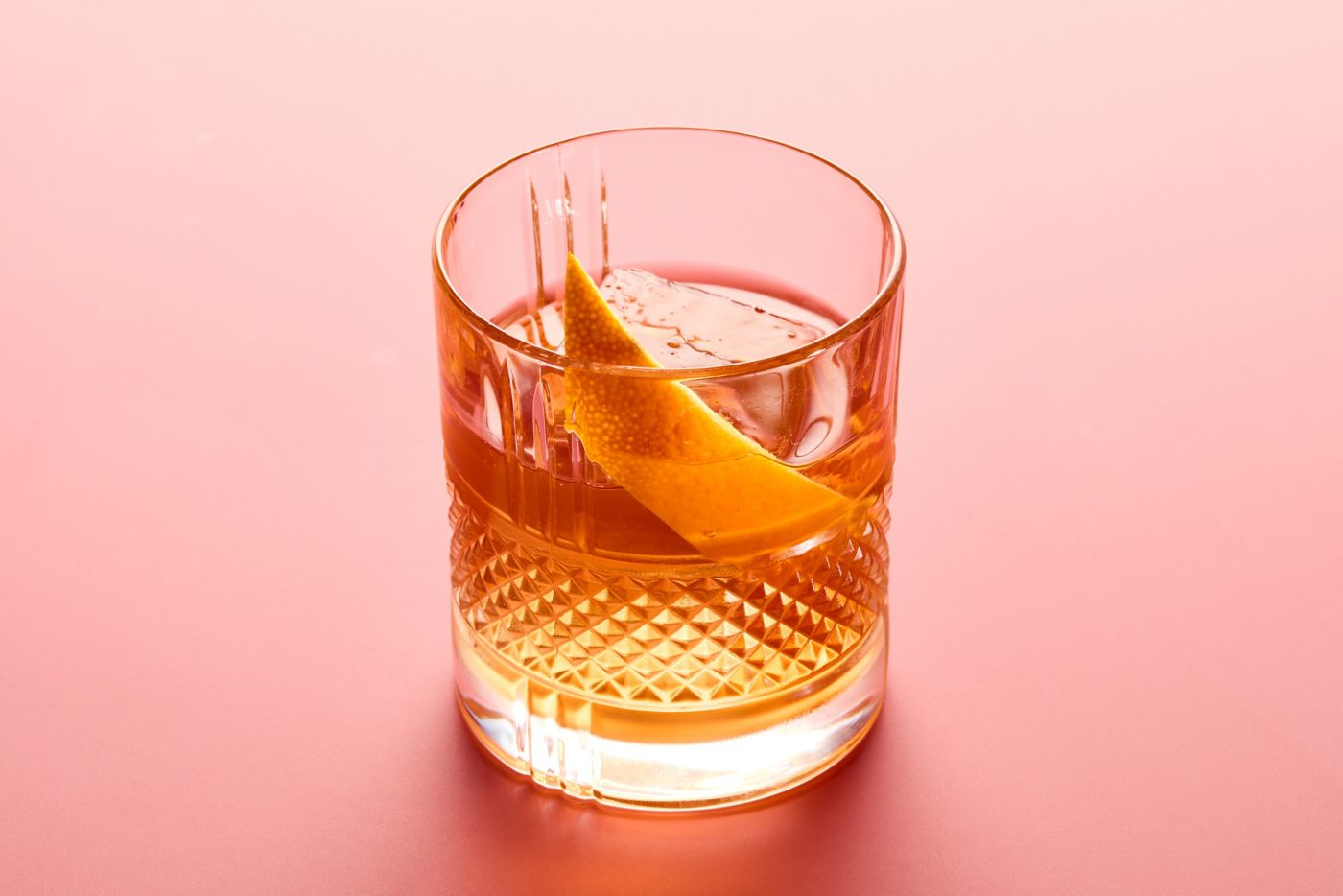 The classic Old Fashioned whisky cocktail in a traditional glass 
