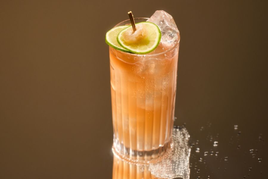 Rum, lime and ginger beer makes up the Dark 'n' Stormy 