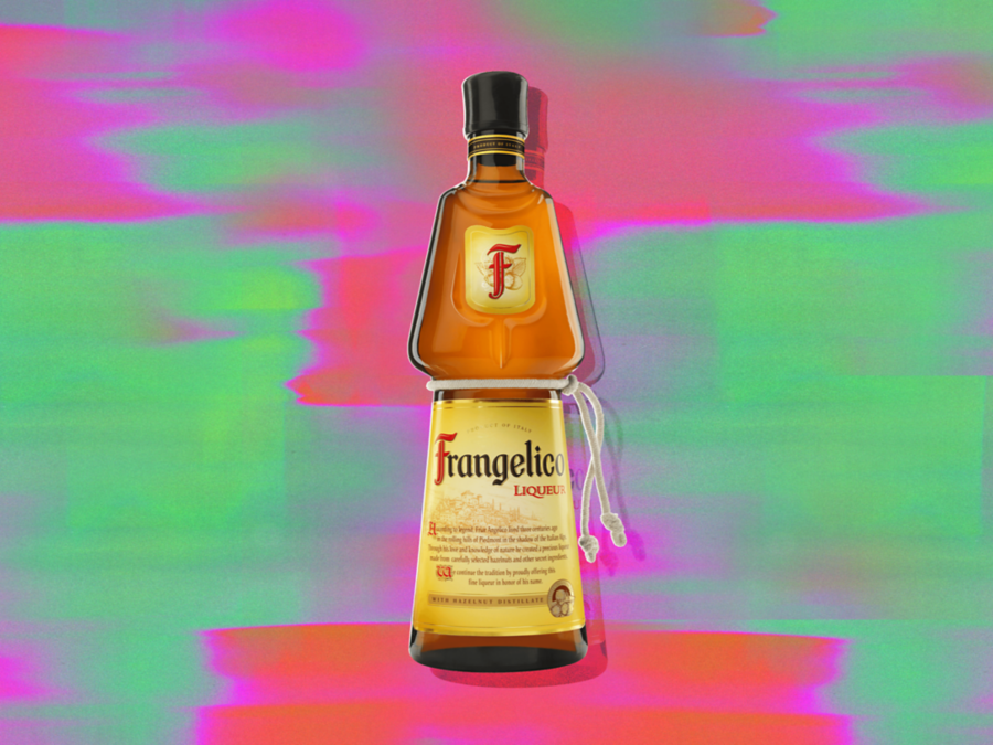 A bottle of Frangelico Hazelnut Liqueur