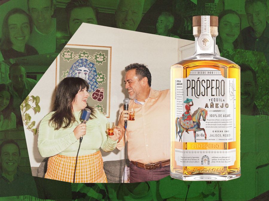 A bottle of Prospero Añejo Tequila