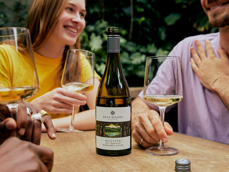 A bottle of Deep Woods Hillside Chardonnay wine