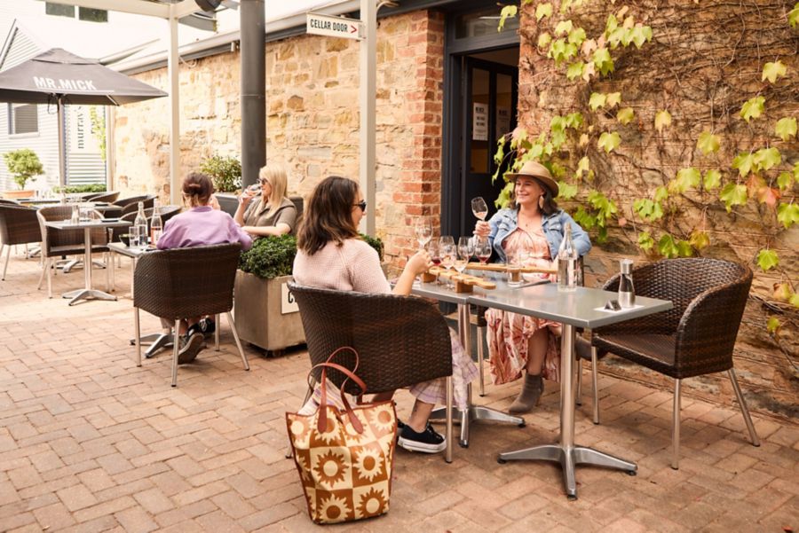 Outdoor tables at the Mr Mick cellar door