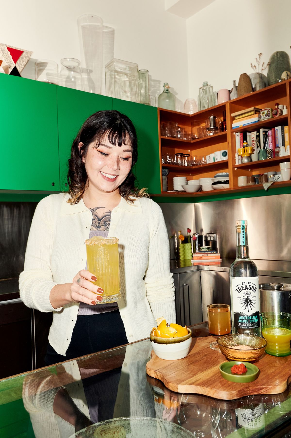 Kayla Saito with her Imperial Cantarito cocktail