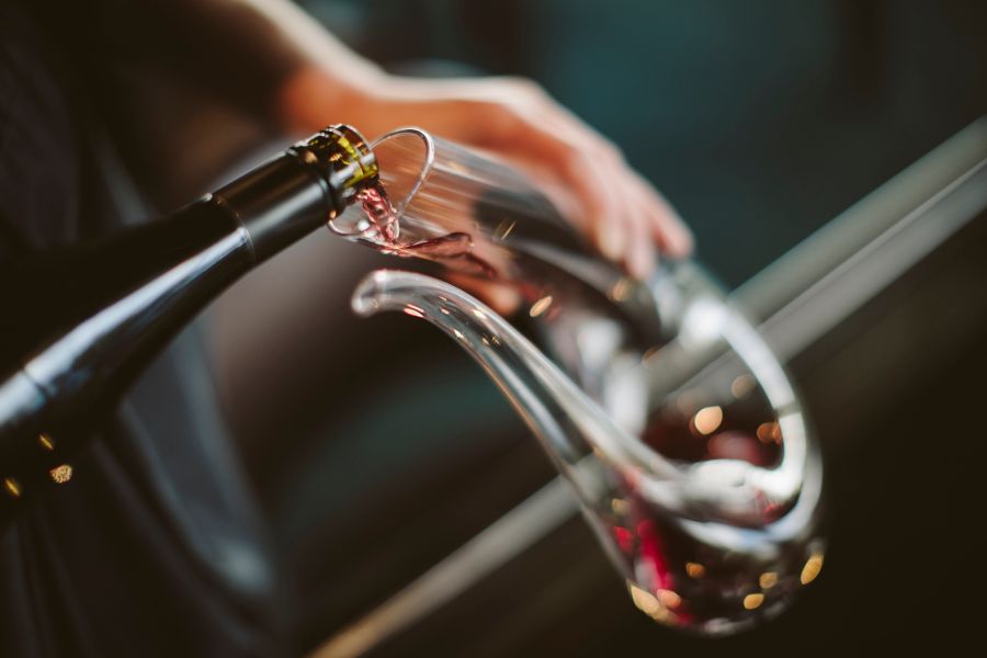 Wine glass & dish at The Source