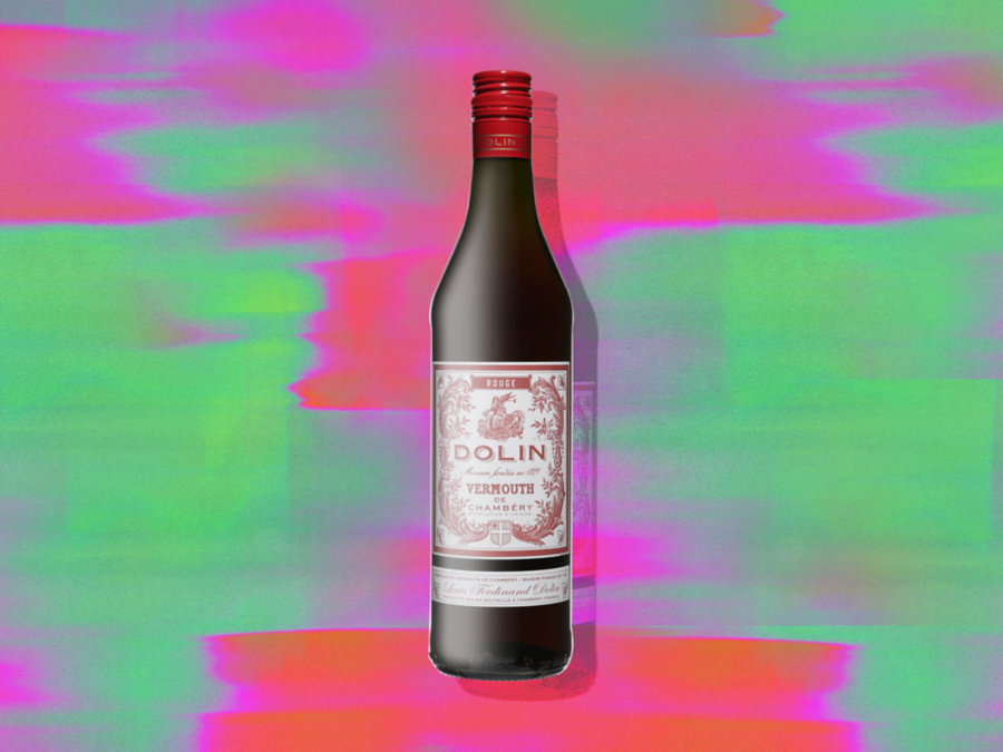 A bottle of the Dolin Red Vermouth
