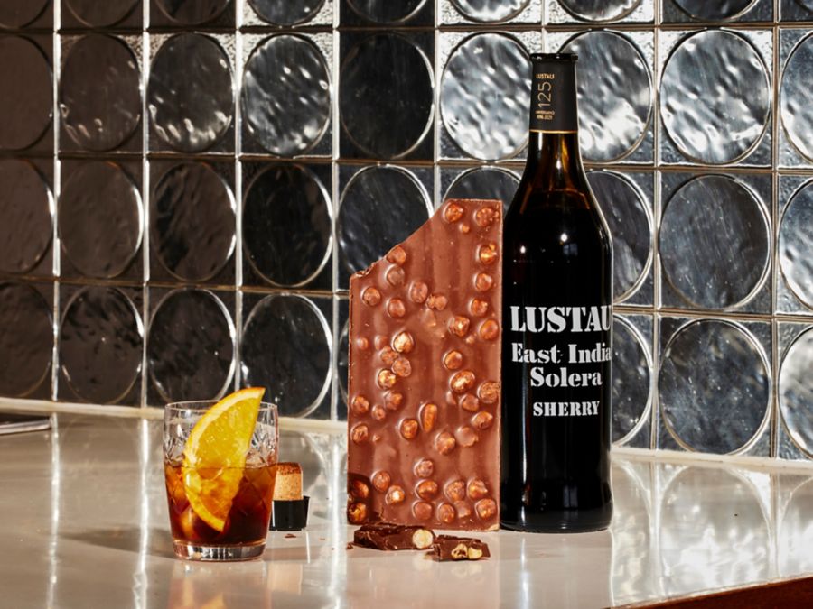 A bottle of Lustau East India Solera wine