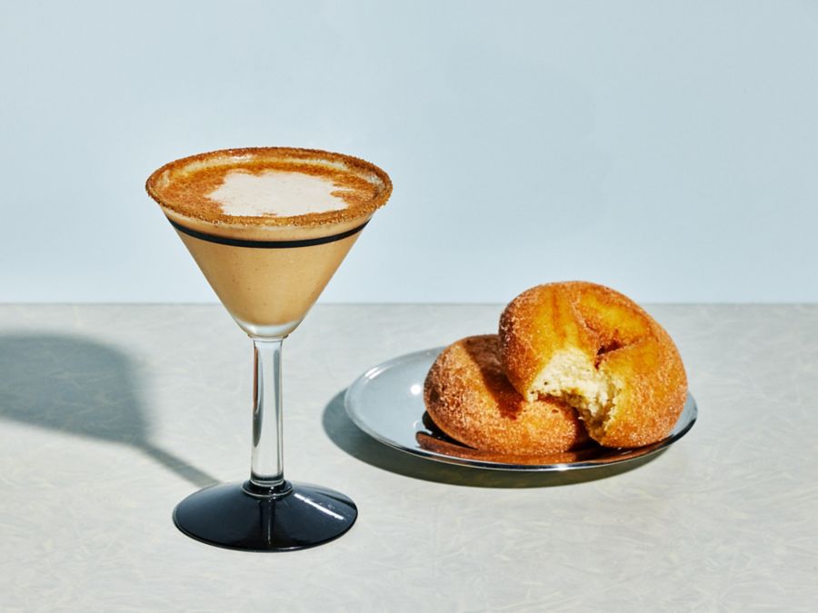 The Doughnut-ini cocktail with cinnamon doughnuts