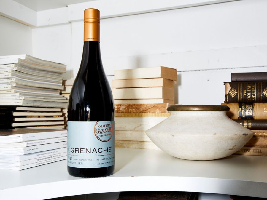 A bottle of Oliver's Taranga Vineyards Grenache