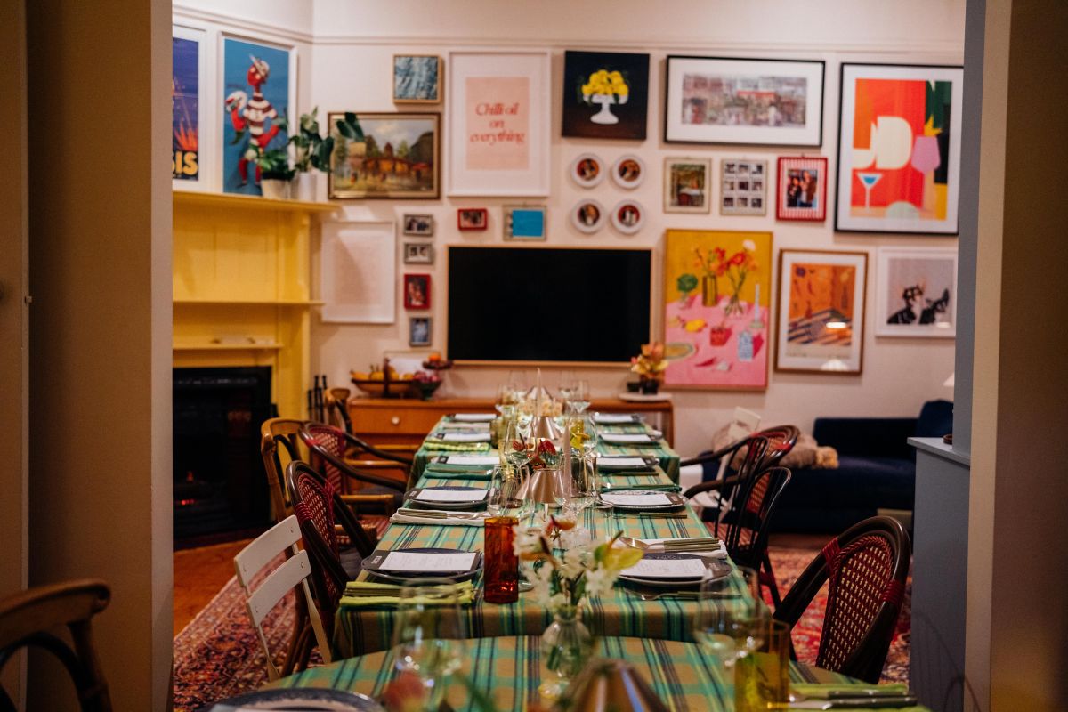 The table is set at Jessica Nguyen's Dan's Night In event