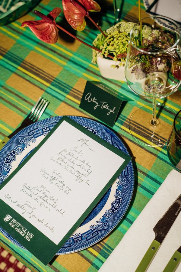The place setting with menu at Jessica Nguyen's dinner 