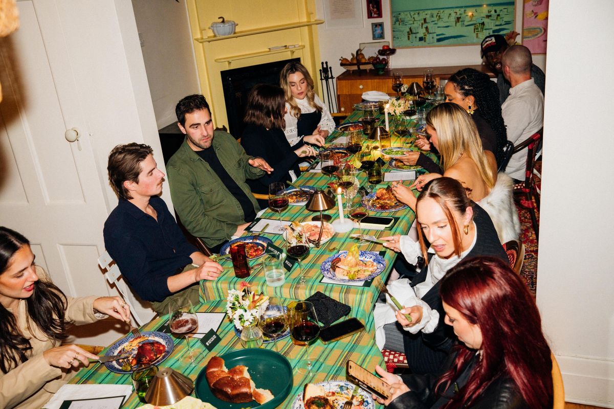 Guests enjoying Jessica Nguyen's meal for Dan's Night In