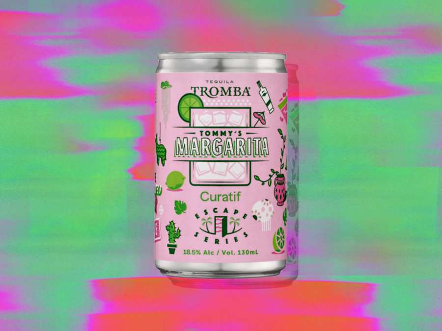 A can of the Curatif Tequila Tromba Tommy's Margarita