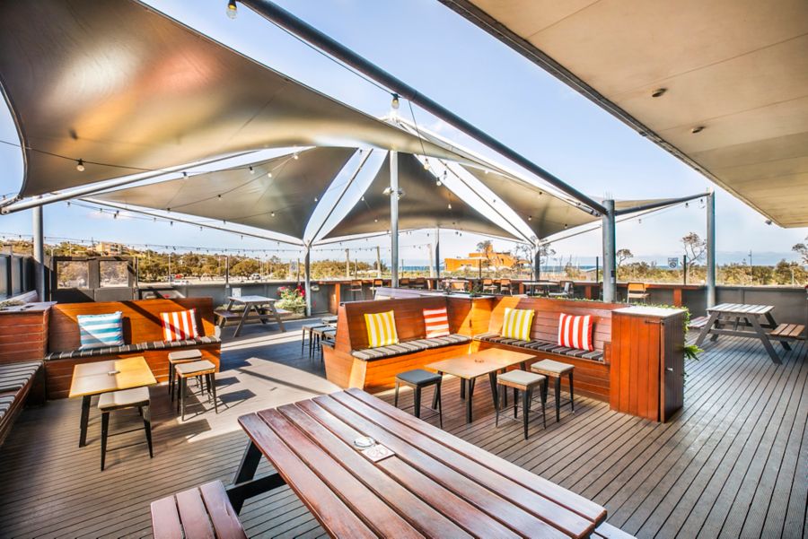 Undercover al fresco seating at The Cheeky Squire