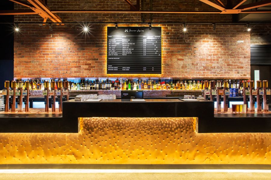 Looking at the bar inside The Cheeky Squire