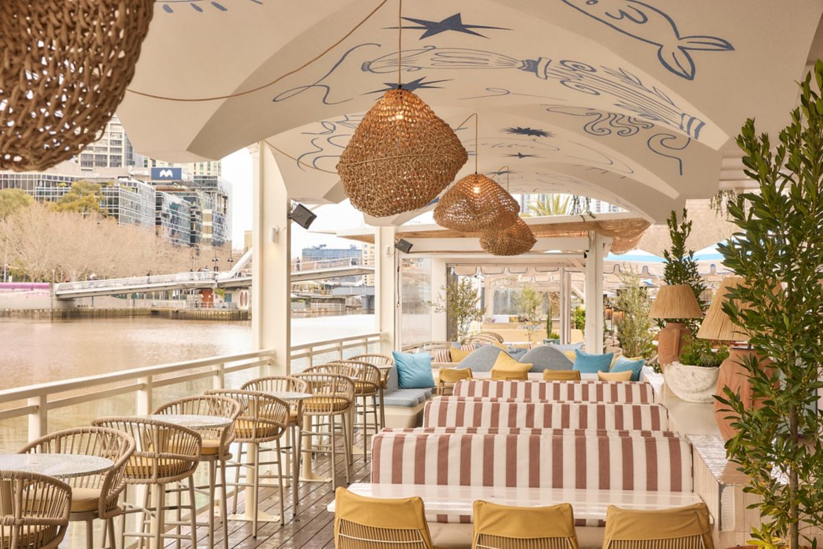 The setting at Yamas Greece on Melbourne's Yarra River