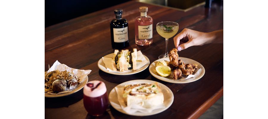 A spread of dishes at Applewood Distillery 